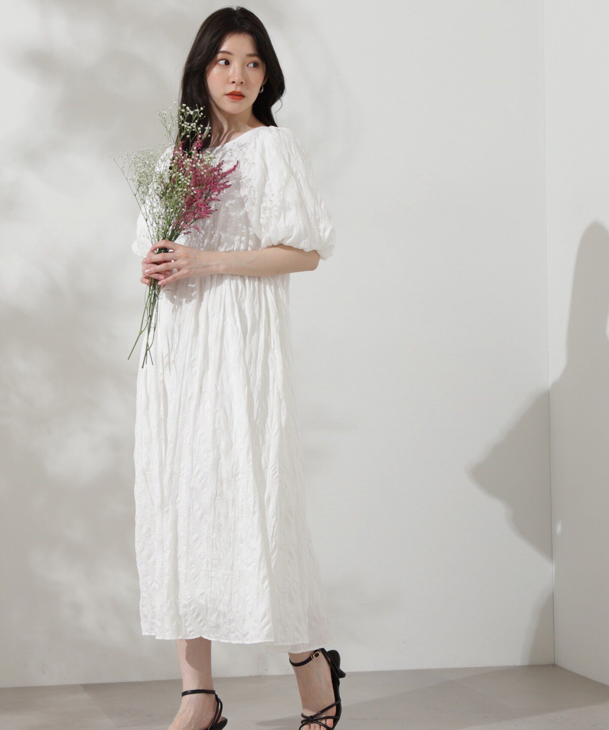 PROPORTION BODY DRESSING「ワッシャーサテンワンピース」|ワンピース|エクリュ1