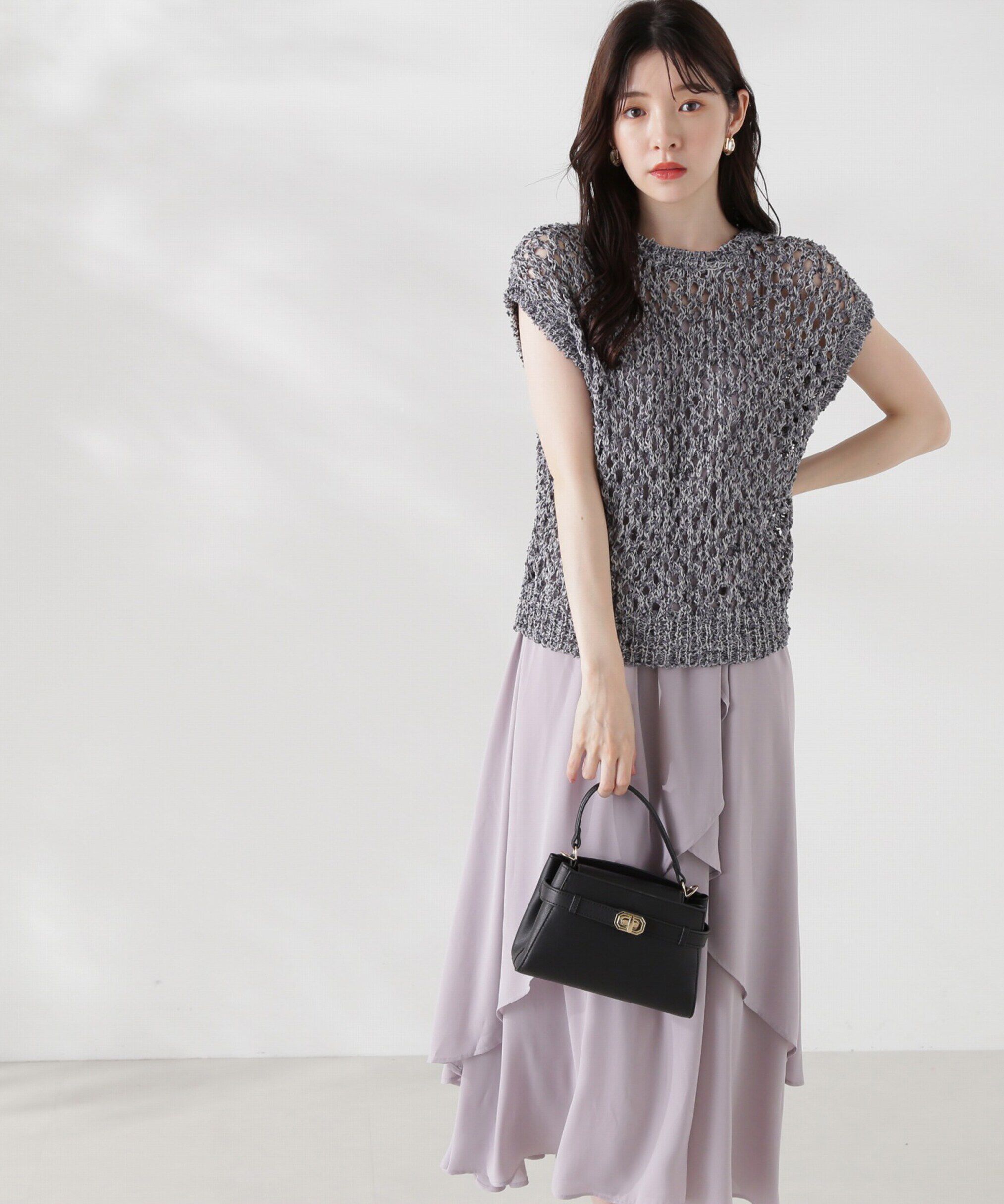 PROPORTION BODY DRESSING「テープヤーンニット&times;キャミワンピースセット24AW」|ワンピース|グレー&times;グレー