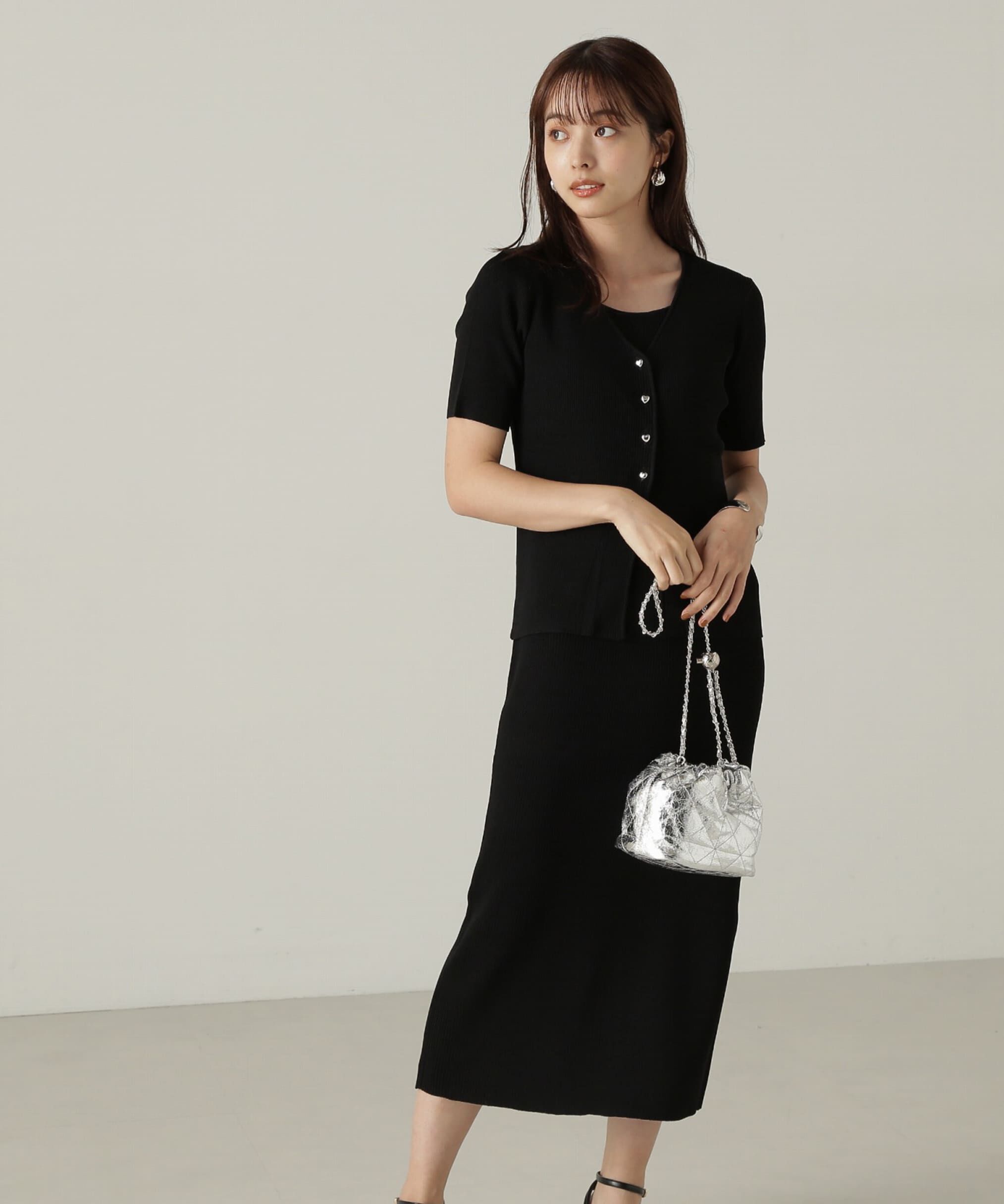 PROPORTION BODY DRESSING「リブカーデ付ニットナローワンピース」|ワンピース|ブラック