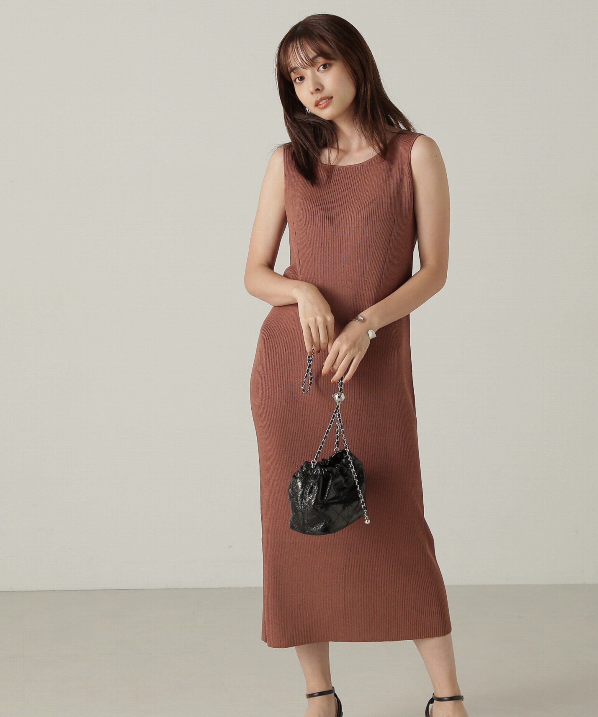 PROPORTION BODY DRESSING「リブカーデ付ニットナローワンピース」|ワンピース|