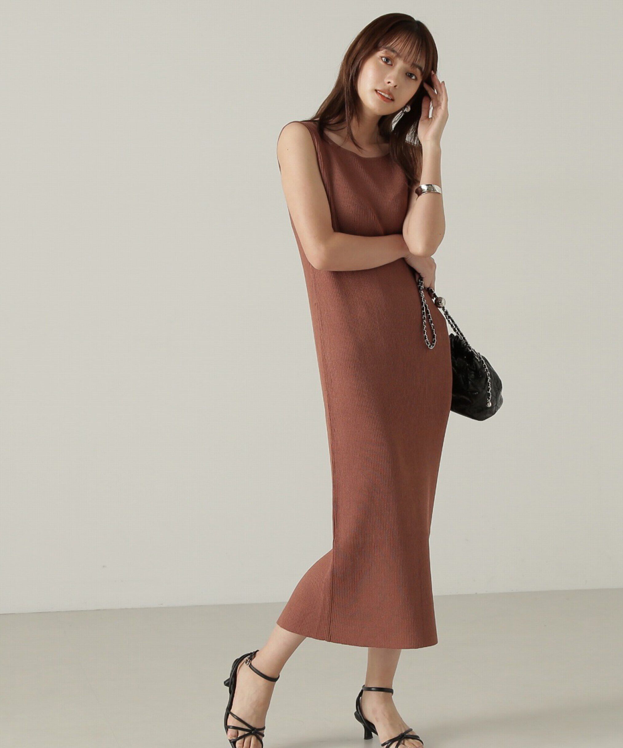 PROPORTION BODY DRESSING「リブカーデ付ニットナローワンピース」|ワンピース|