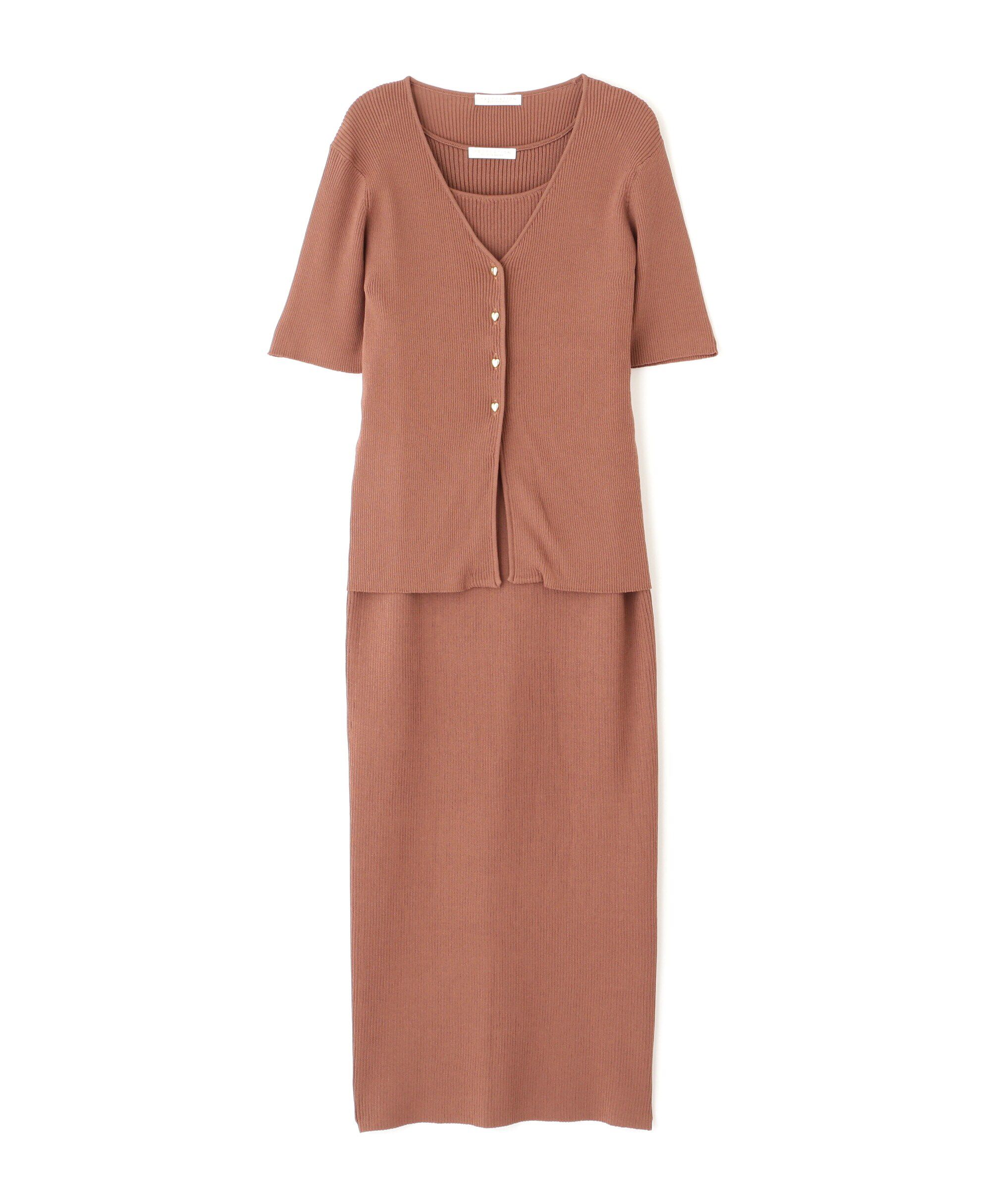 PROPORTION BODY DRESSING「リブカーデ付ニットナローワンピース」|ワンピース|