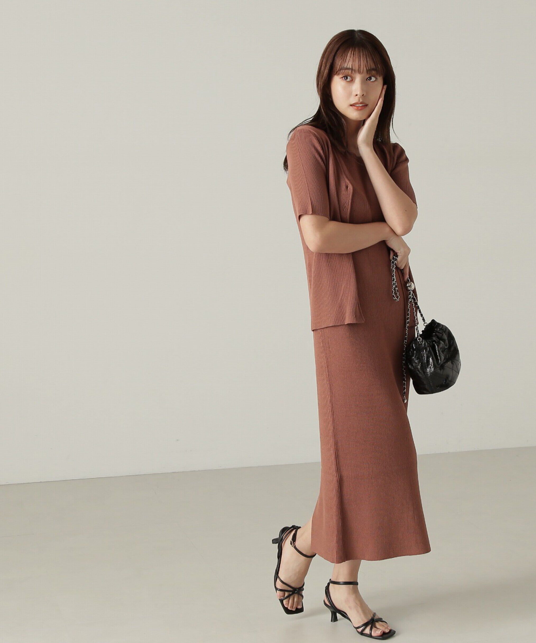 PROPORTION BODY DRESSING「リブカーデ付ニットナローワンピース」|ワンピース|