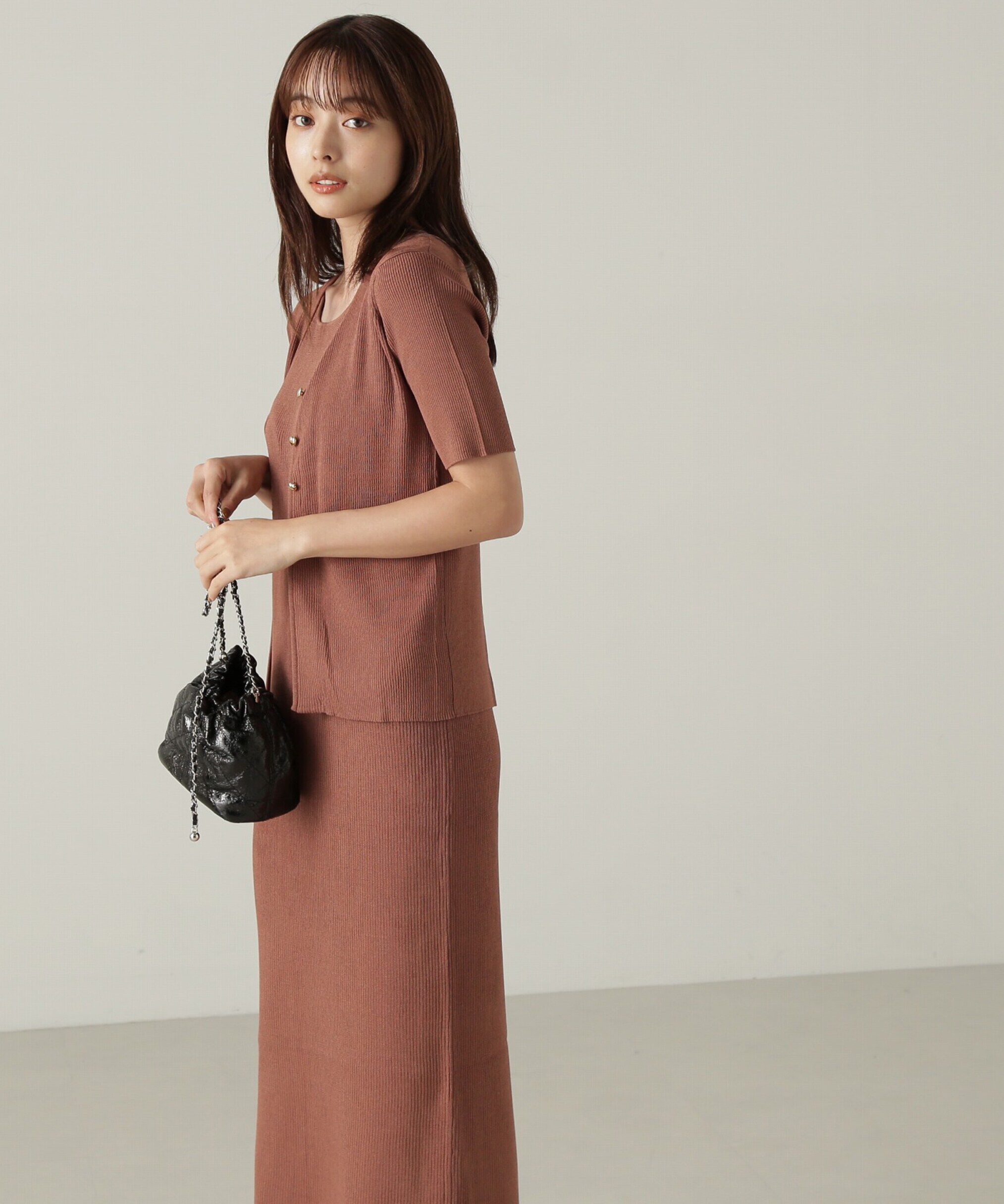 PROPORTION BODY DRESSING「リブカーデ付ニットナローワンピース」|ワンピース|