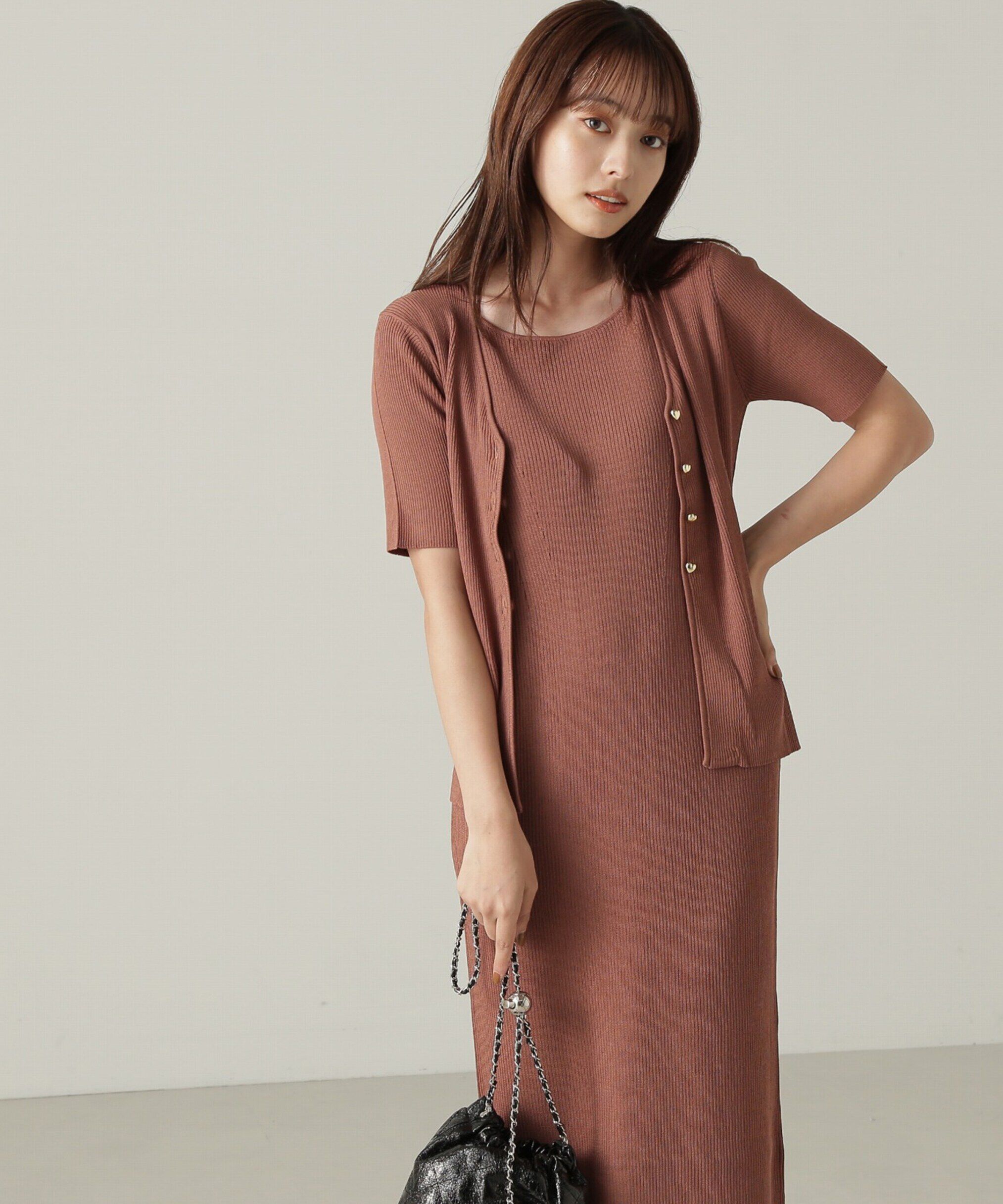 PROPORTION BODY DRESSING「リブカーデ付ニットナローワンピース」|ワンピース|