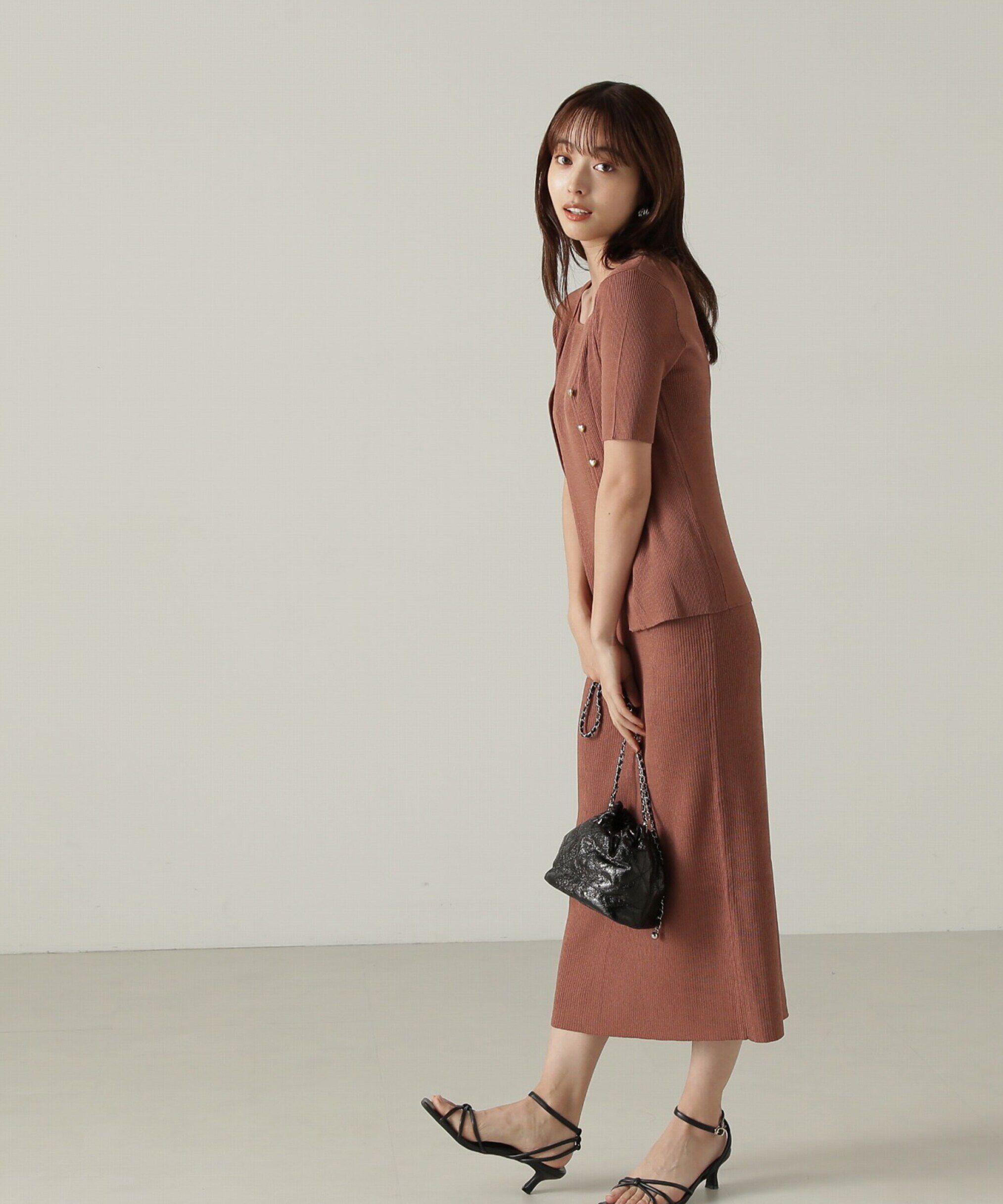 PROPORTION BODY DRESSING「リブカーデ付ニットナローワンピース」|ワンピース|