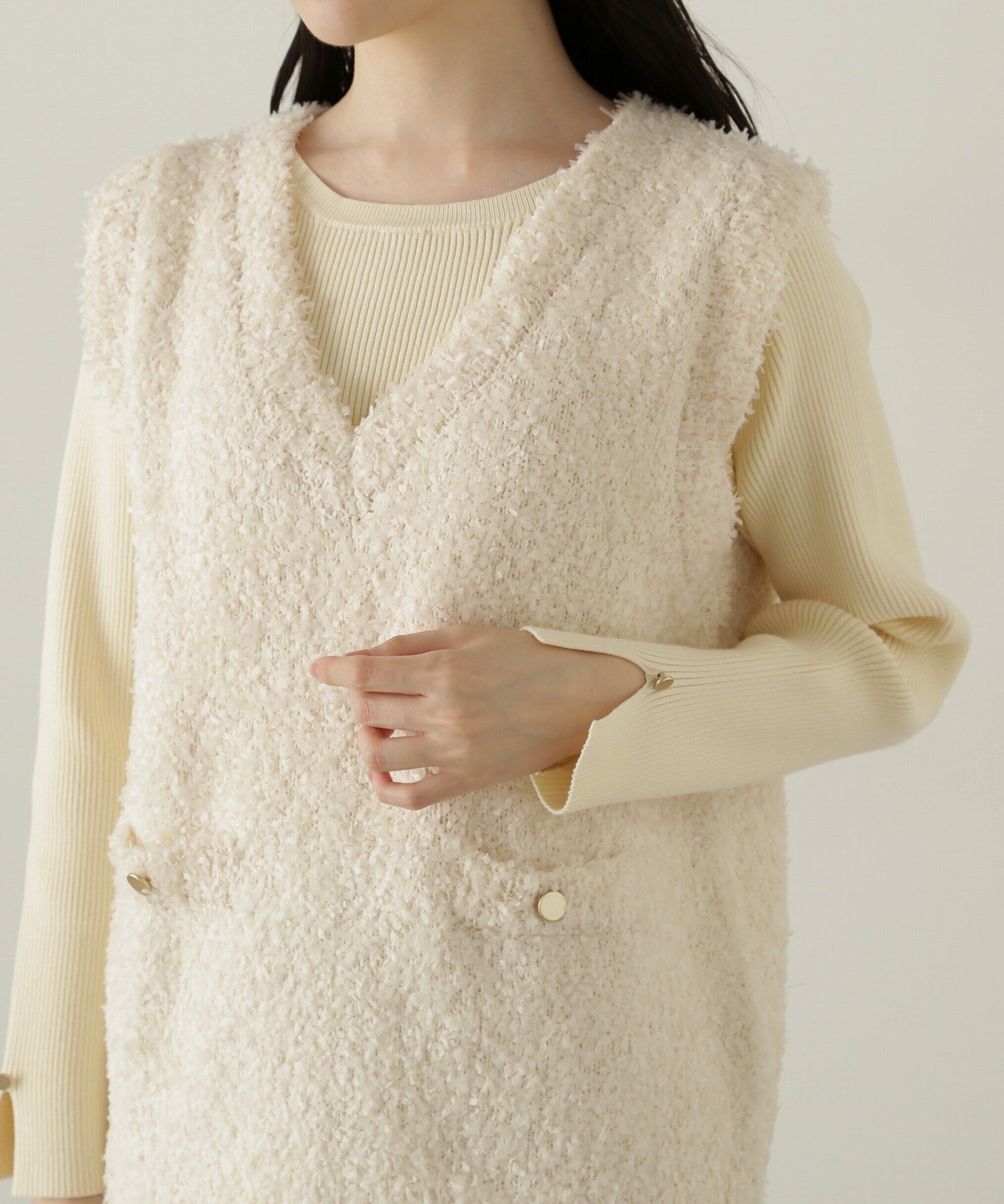 PROPORTION BODY DRESSING「テープヤーンベストニット　24AWセットアップ」|ワンピース|