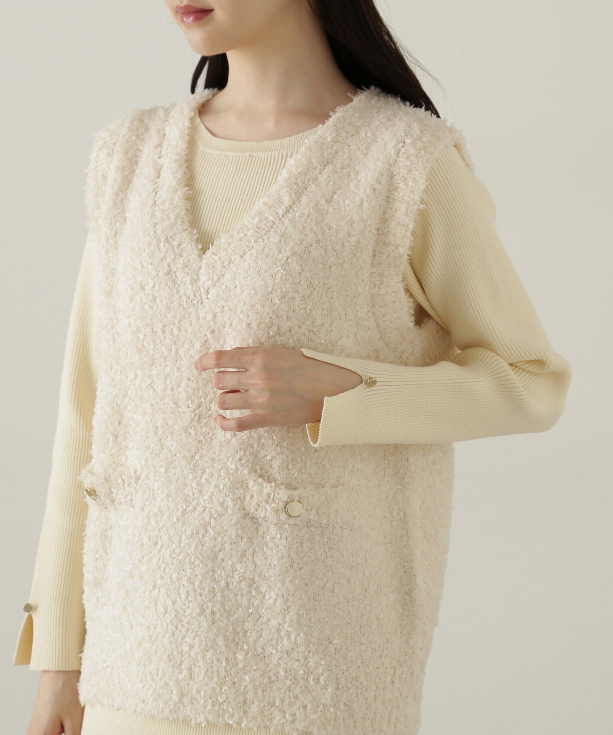 PROPORTION BODY DRESSING「テープヤーンベストニット　24AWセットアップ」|ワンピース|