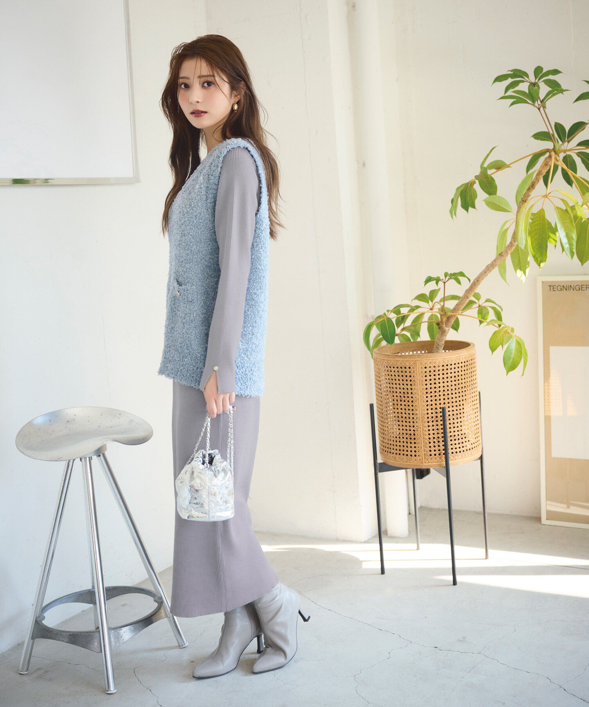 PROPORTION BODY DRESSING「テープヤーンベストニット　24AWセットアップ」|ワンピース|