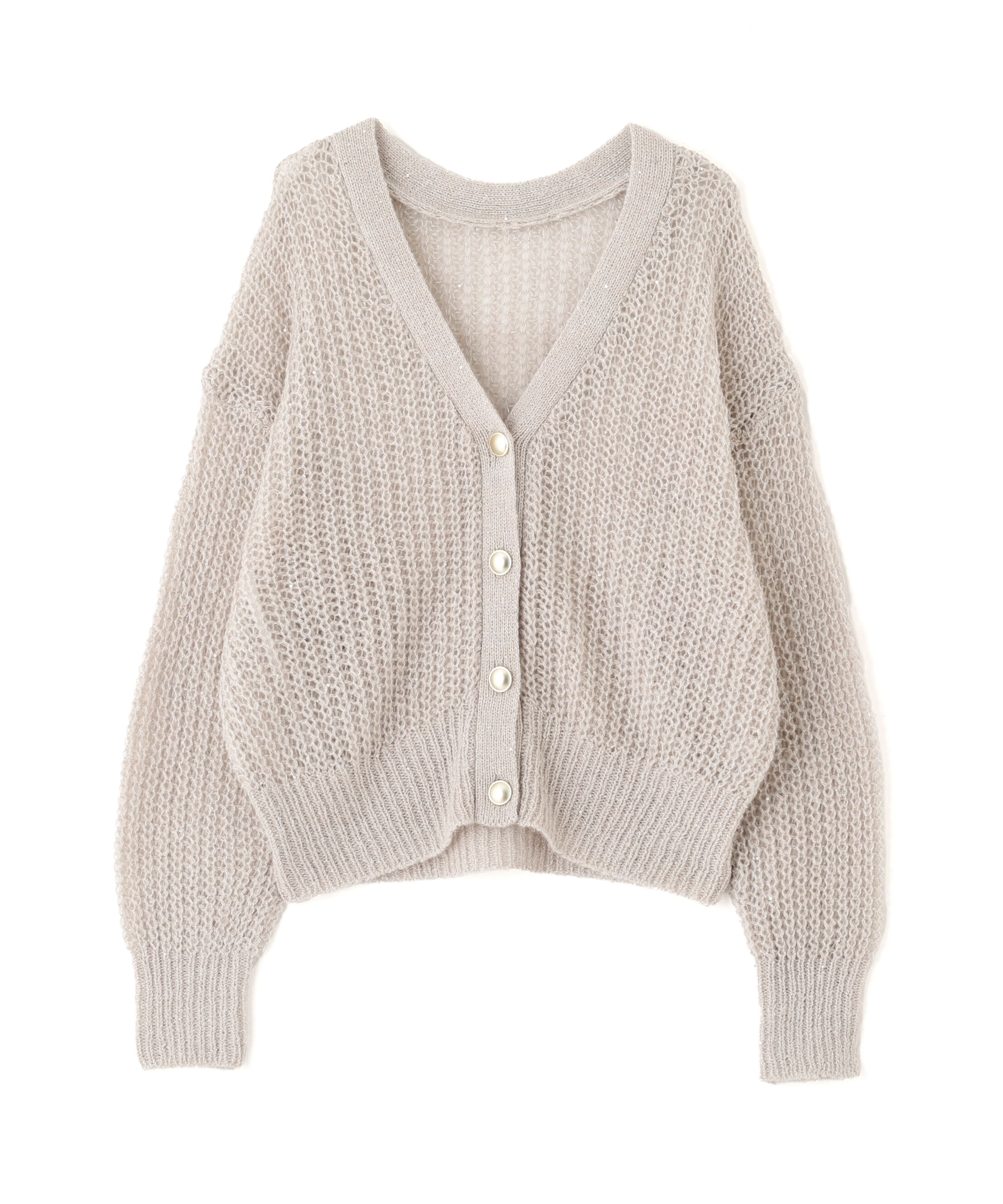 PROPORTION BODY DRESSING「スパンコール透かし編み2wayカーディガン 25AW」|カーディガン|