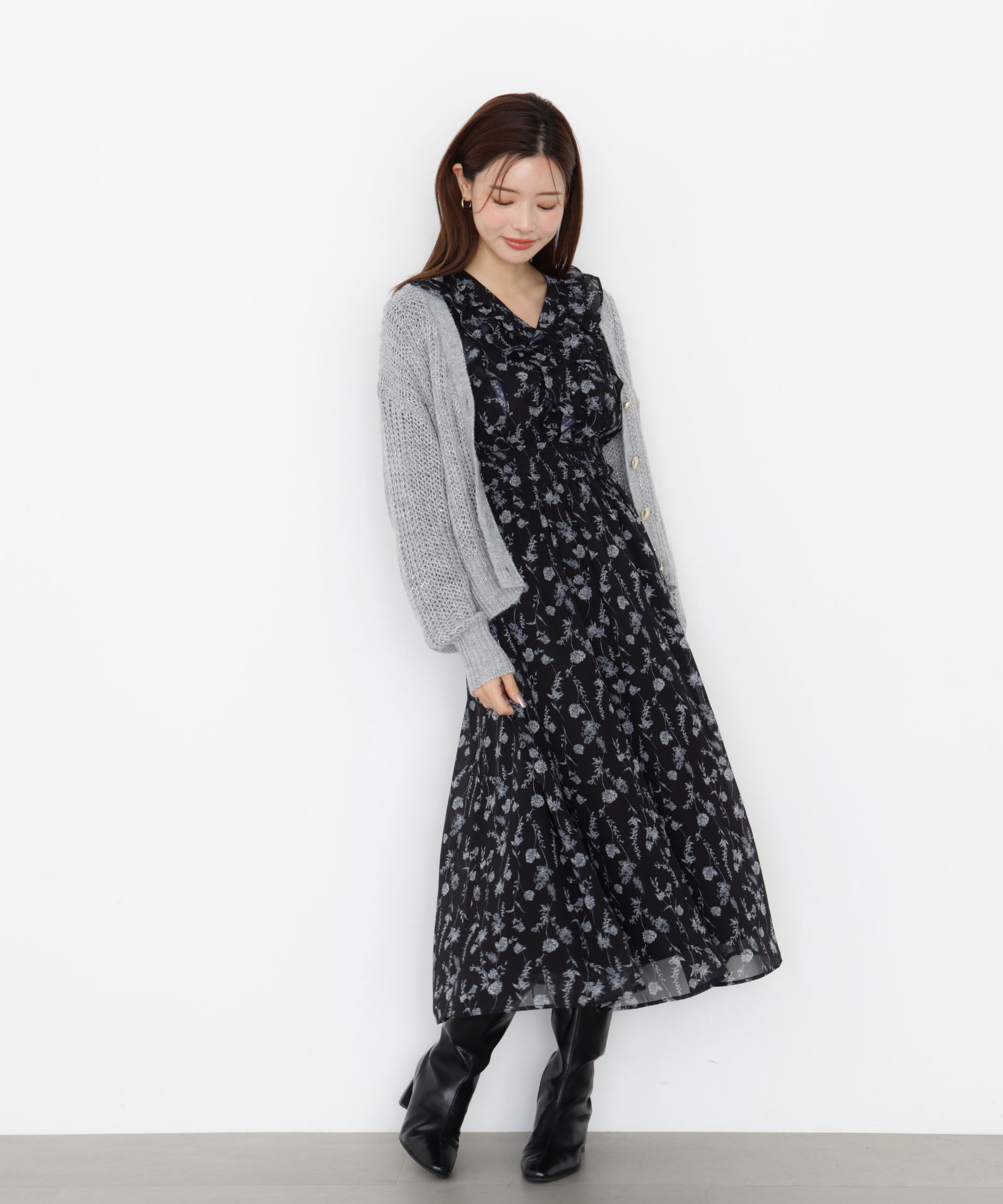 PROPORTION BODY DRESSING「スパンコール透かし編み2wayカーディガン 25AW」|カーディガン|