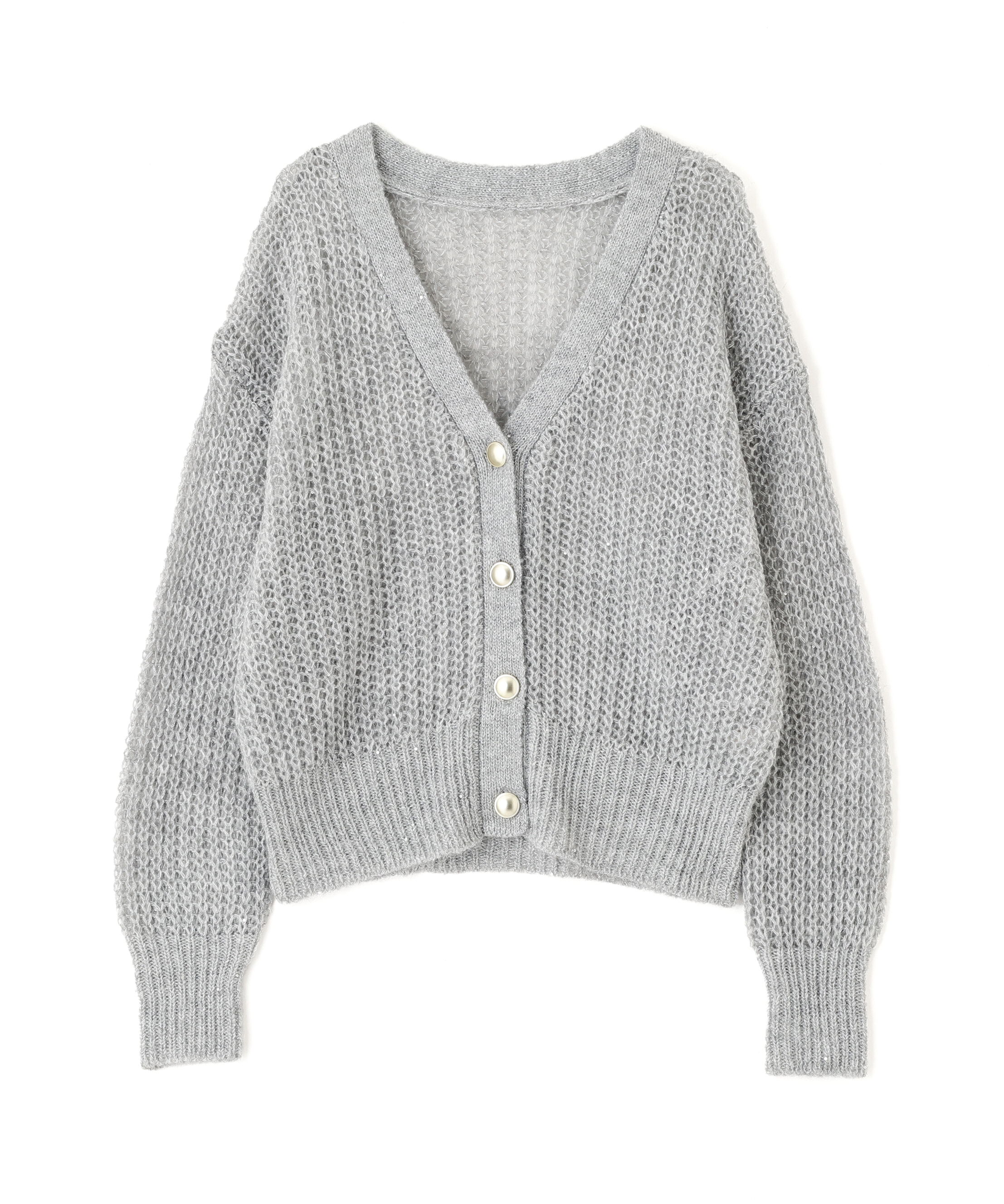 PROPORTION BODY DRESSING「スパンコール透かし編み2wayカーディガン 25AW」|カーディガン|