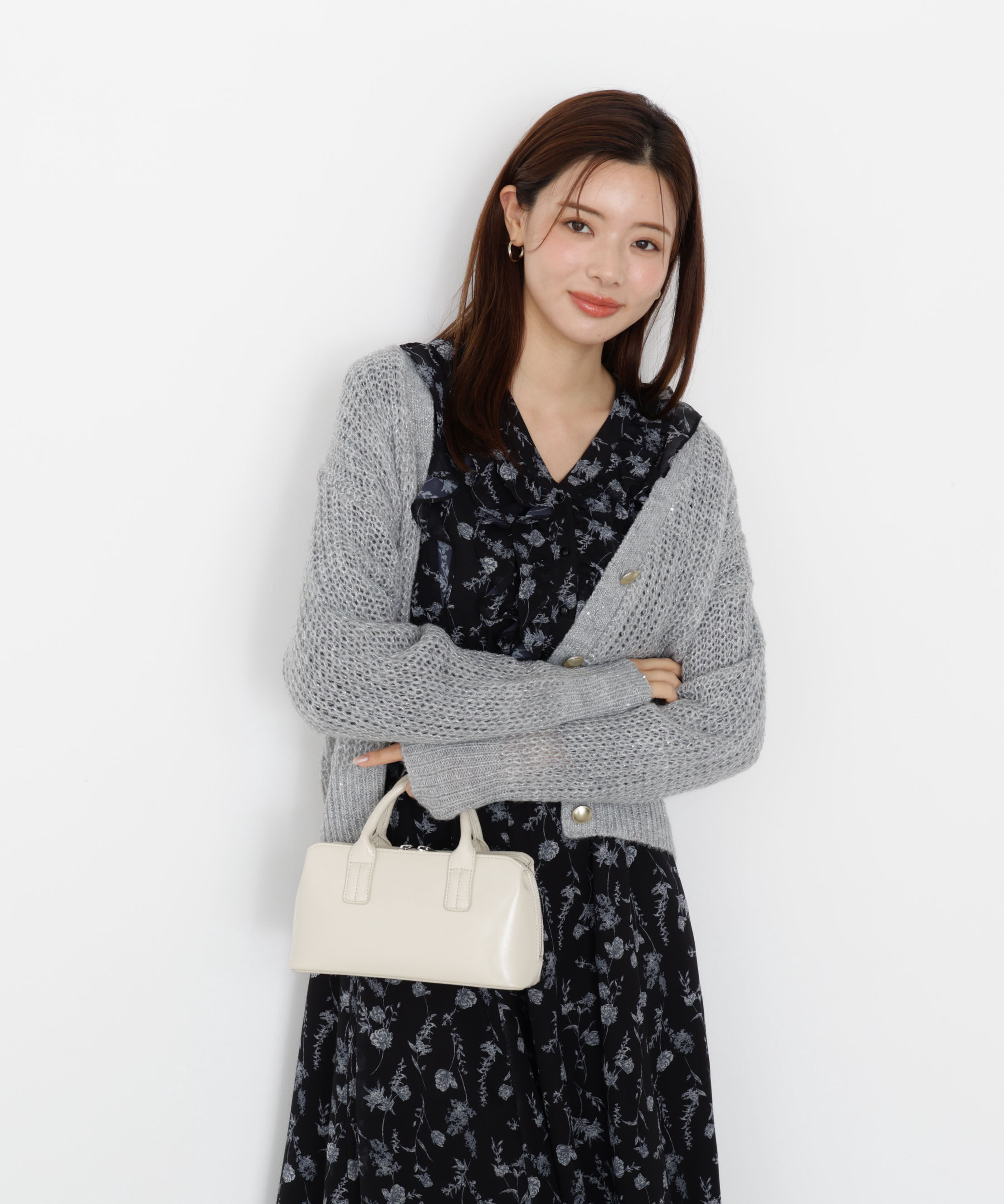 PROPORTION BODY DRESSING「スパンコール透かし編み2wayカーディガン 25AW」|カーディガン|