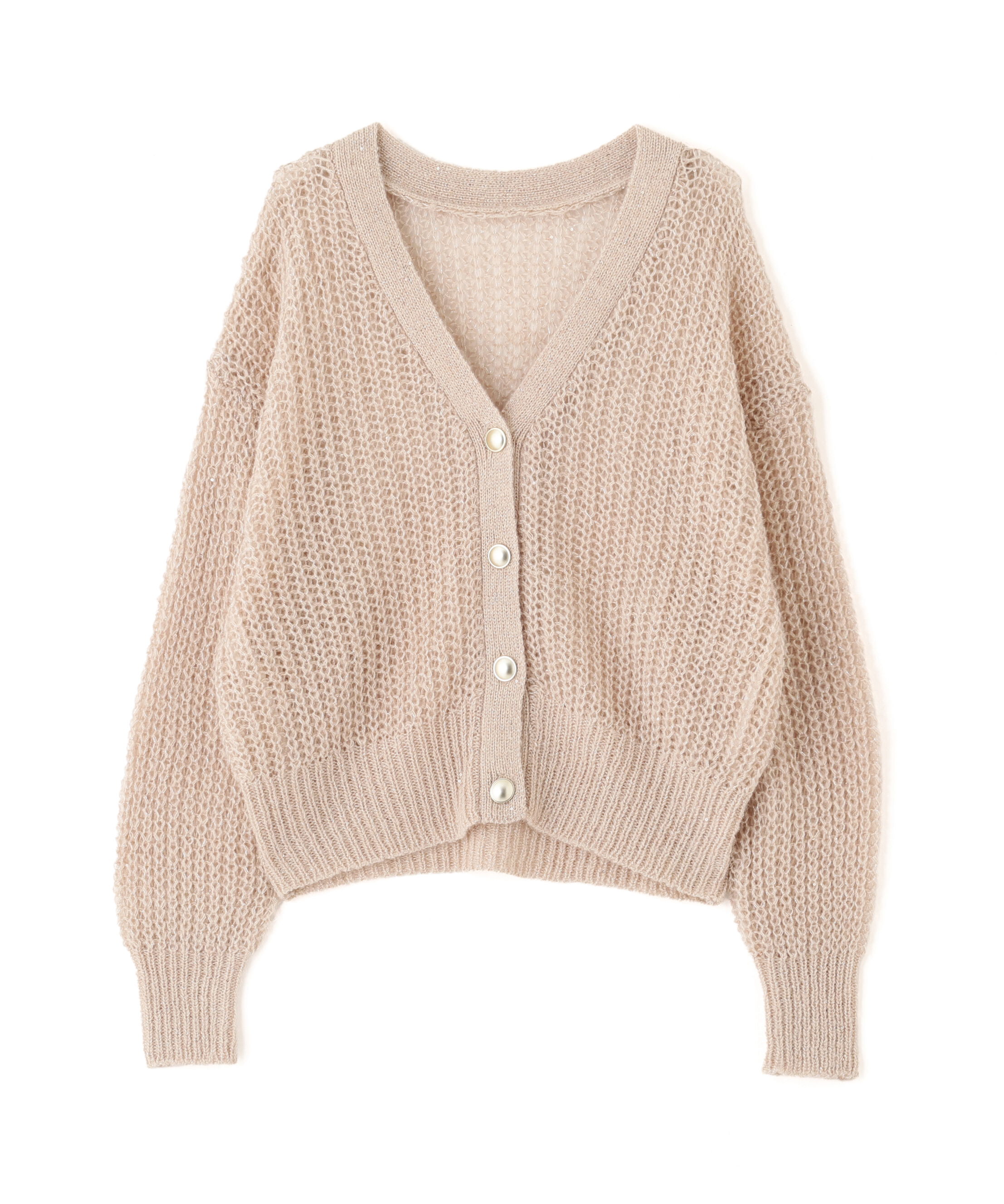 PROPORTION BODY DRESSING「スパンコール透かし編み2wayカーディガン 25AW」|カーディガン|