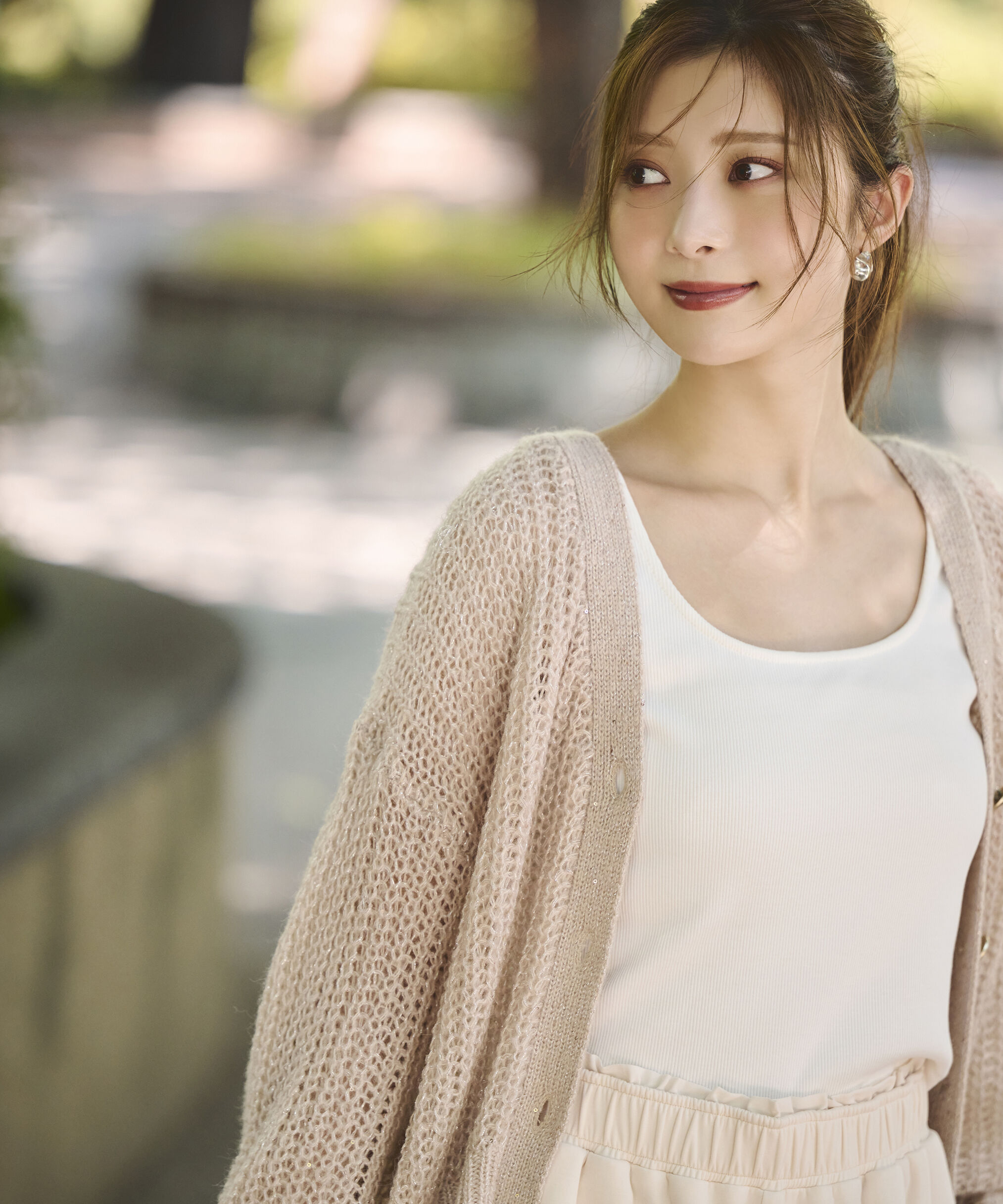 PROPORTION BODY DRESSING「スパンコール透かし編み2wayカーディガン 25AW」|カーディガン|