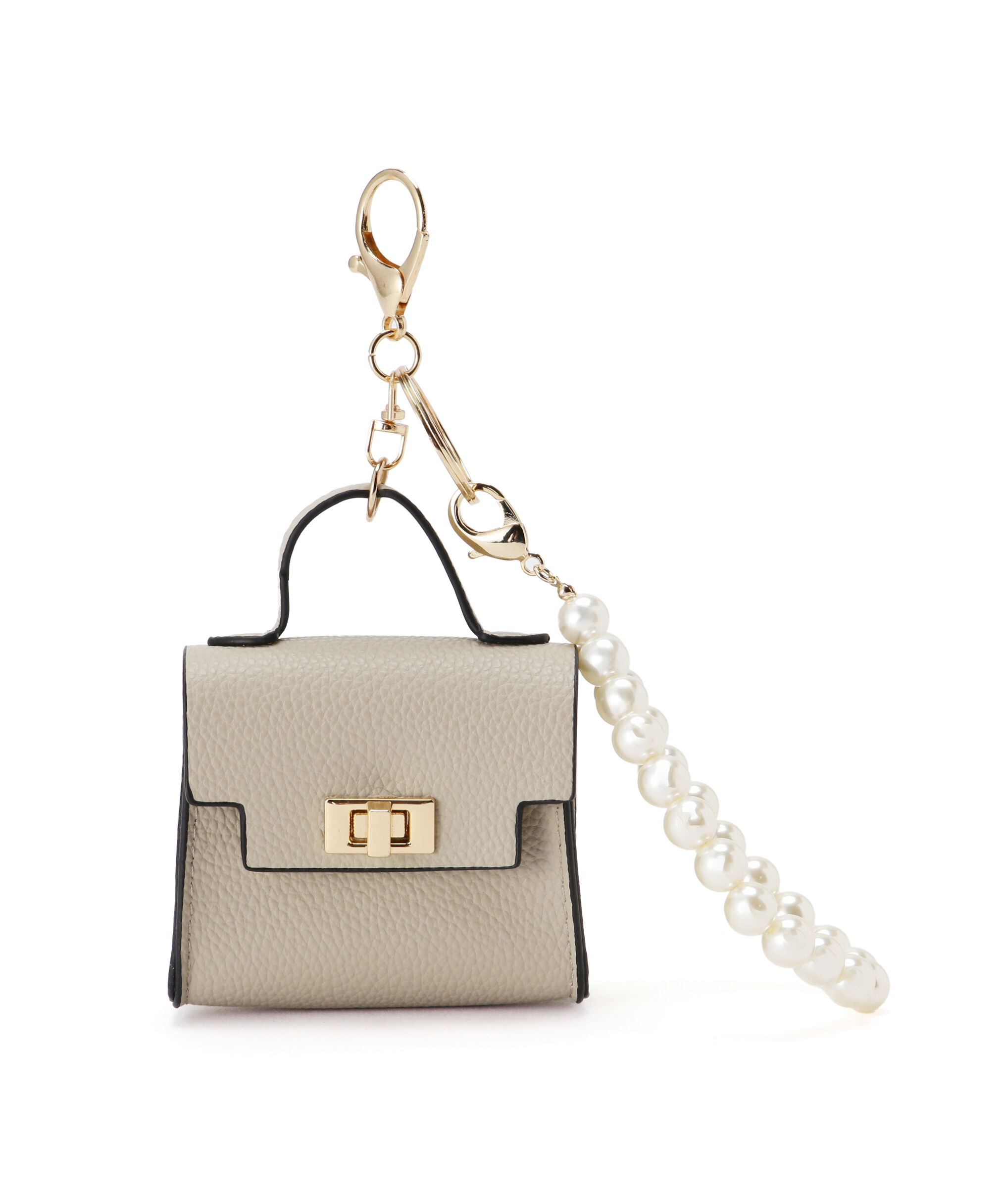 PROPORTION BODY DRESSING「パール付きミニバッグチャーム」|その他|ベージュ