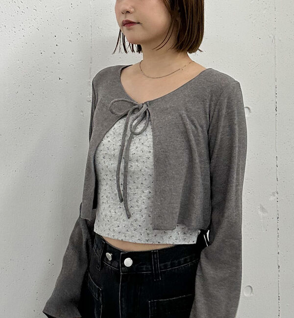 archives「起毛カットリブＣＤ&times;花柄キャミＳＥＴ」|カーディガン|