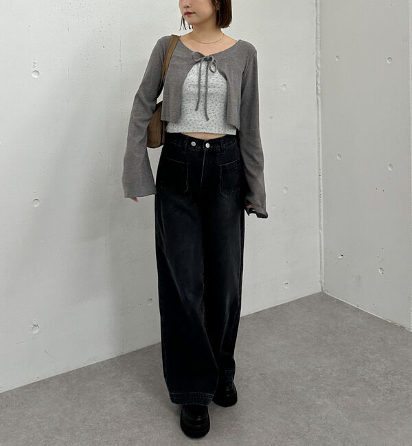 archives「起毛カットリブＣＤ&times;花柄キャミＳＥＴ」|カーディガン|