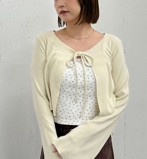 archives「起毛カットリブＣＤ&times;花柄キャミＳＥＴ」|カーディガン|