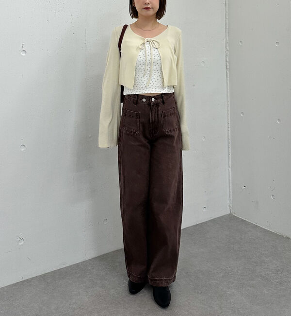 archives「起毛カットリブＣＤ&times;花柄キャミＳＥＴ」|カーディガン|