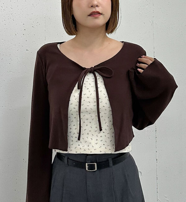 archives「起毛カットリブＣＤ&times;花柄キャミＳＥＴ」|カーディガン|