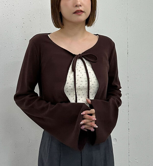 archives「起毛カットリブＣＤ&times;花柄キャミＳＥＴ」|カーディガン|