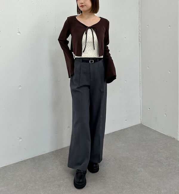 archives「起毛カットリブＣＤ&times;花柄キャミＳＥＴ」|カーディガン|