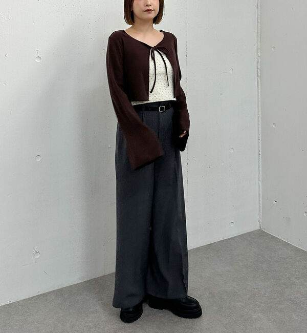 archives「起毛カットリブＣＤ&times;花柄キャミＳＥＴ」|カーディガン|