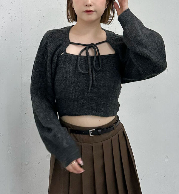 archives「ケーブルニットボレロアンサンブル」|カーディガン|