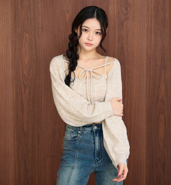 archives「ケーブルニットボレロアンサンブル」|カーディガン|