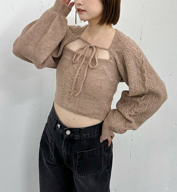 archives「ケーブルニットボレロアンサンブル」|カーディガン|MOCHA