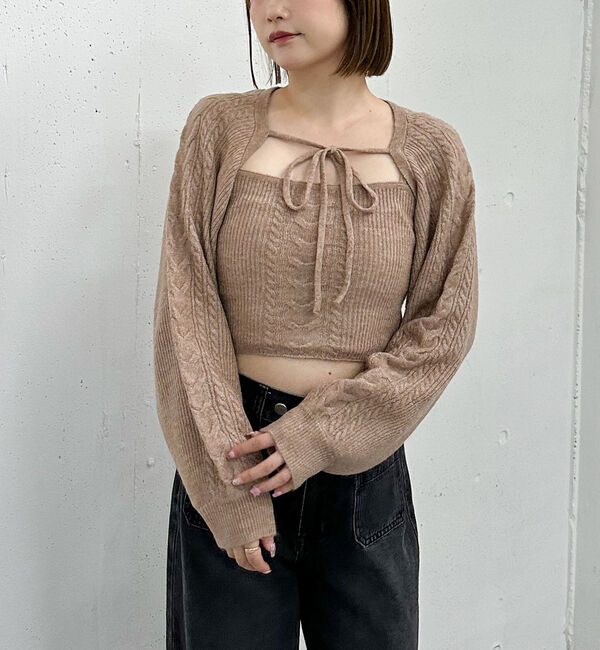archives「ケーブルニットボレロアンサンブル」|カーディガン|