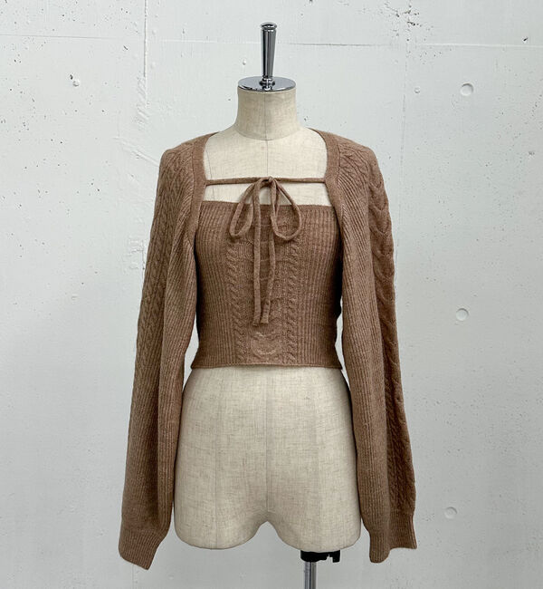 archives「ケーブルニットボレロアンサンブル」|カーディガン|