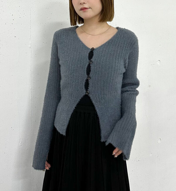 archives「Ｆボタンタイトフェザーニットカーディガン」|カーディガン|