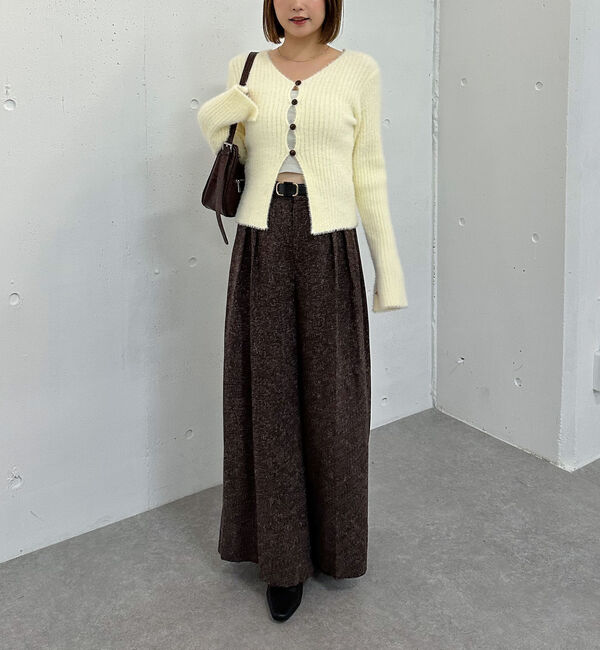 archives「Ｆボタンタイトフェザーニットカーディガン」|カーディガン|