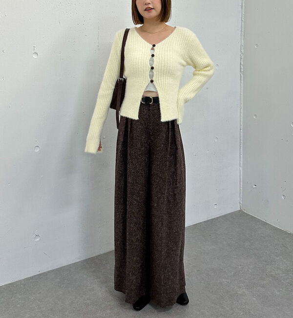 archives「Ｆボタンタイトフェザーニットカーディガン」|カーディガン|