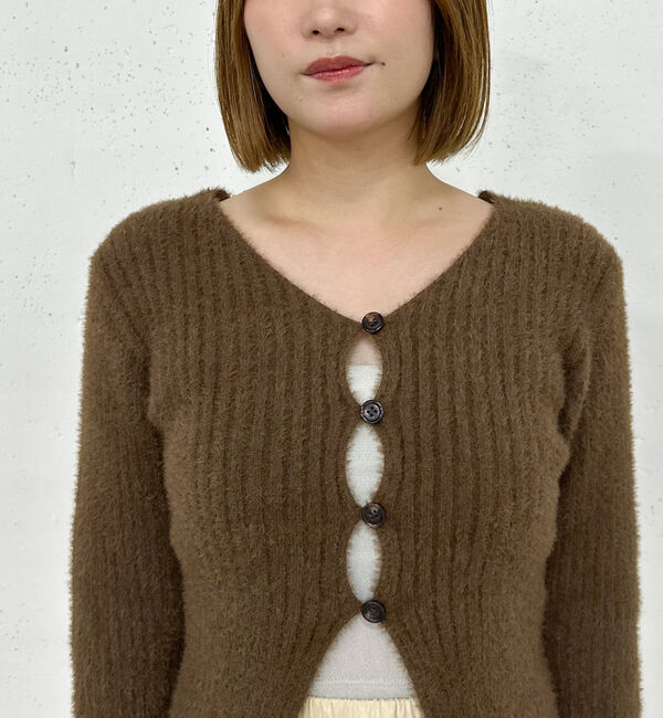 archives「Ｆボタンタイトフェザーニットカーディガン」|カーディガン|