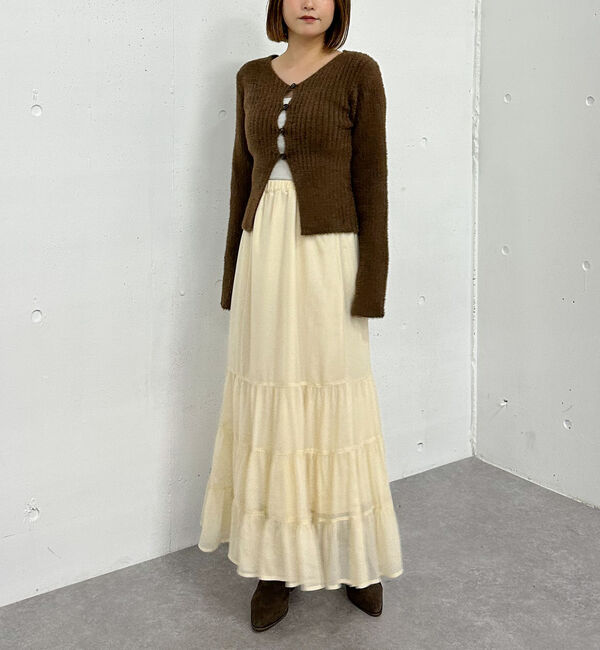 archives「Ｆボタンタイトフェザーニットカーディガン」|カーディガン|