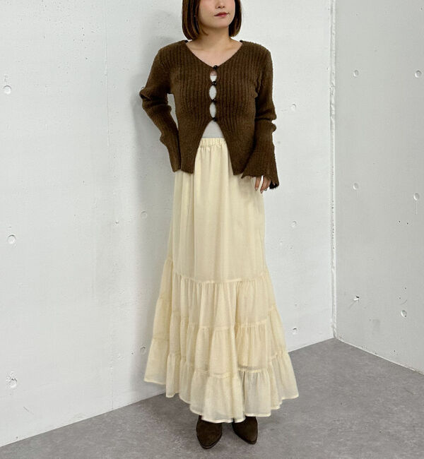 archives「Ｆボタンタイトフェザーニットカーディガン」|カーディガン|