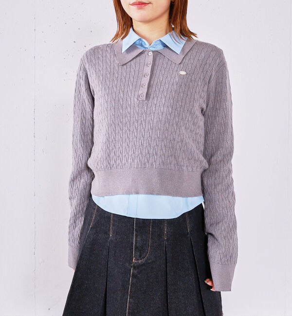 archives「【アンチピリング】ケーブルポロニット&times;シャツＳＥＴ」|カーディガン|