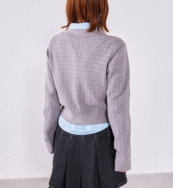 archives「【アンチピリング】ケーブルポロニット&times;シャツＳＥＴ」|カーディガン|