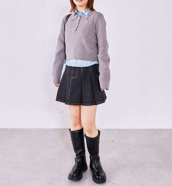 archives「【アンチピリング】ケーブルポロニット&times;シャツＳＥＴ」|カーディガン|