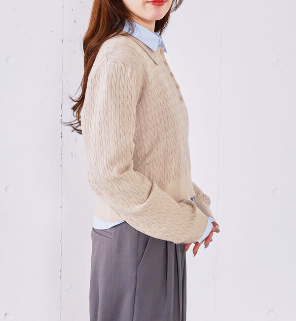 archives「【アンチピリング】ケーブルポロニット&times;シャツＳＥＴ」|カーディガン|