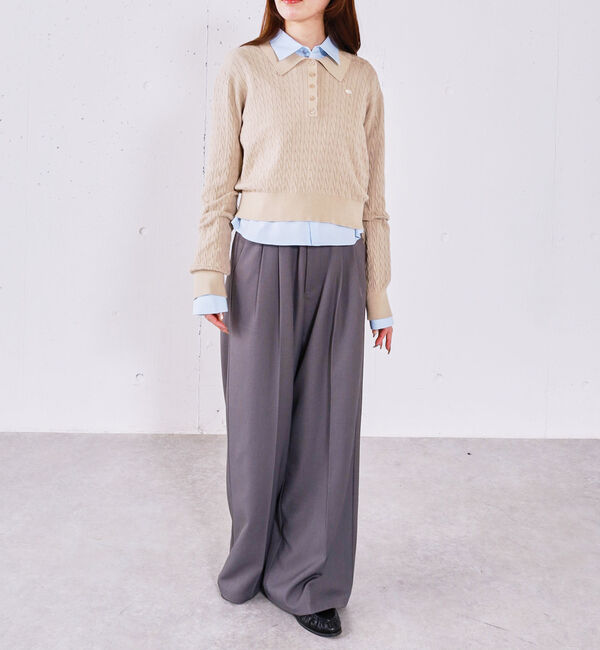 archives「【アンチピリング】ケーブルポロニット&times;シャツＳＥＴ」|カーディガン|