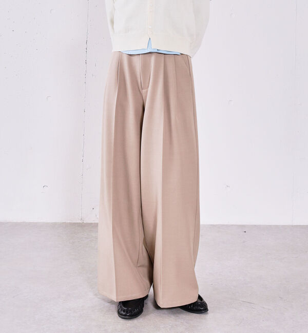 archives「【ＯＮかわ】ベルト付きタックワイドスラックス」|チノ|BEIGE