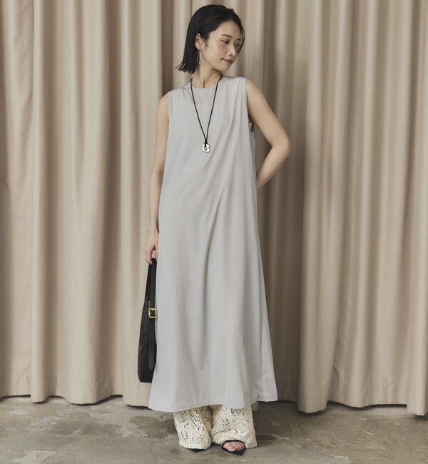 Doux archives「ＵＶ・接触冷感ウォッシャブルドロストノースリワンピース」|ワンピース|