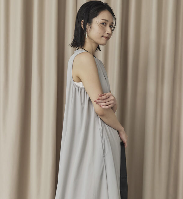 Doux archives「ＵＶ・接触冷感ウォッシャブルドロストノースリワンピース」|ワンピース|