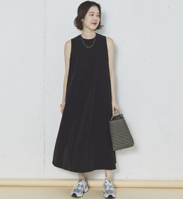 Doux archives「ＵＶ・接触冷感ウォッシャブルドロストノースリワンピース」|ワンピース|