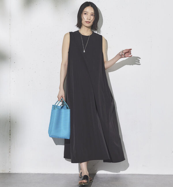 Doux archives「ＵＶ・接触冷感ウォッシャブルドロストノースリワンピース」|ワンピース|