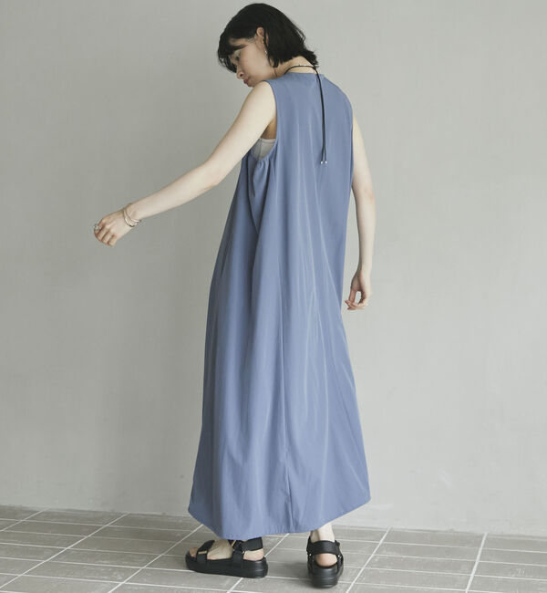 Doux archives「ＵＶ・接触冷感ウォッシャブルドロストノースリワンピース」|ワンピース|